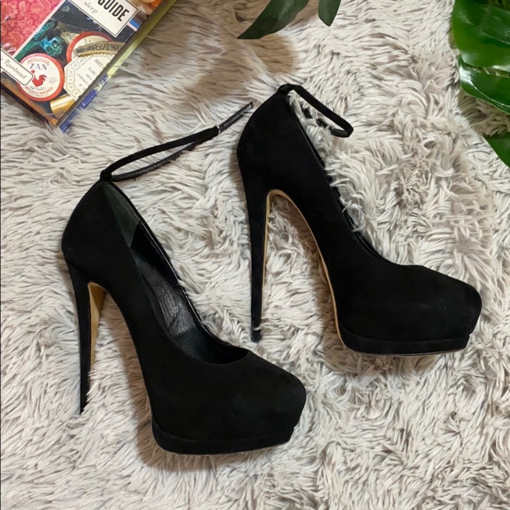 Giuseppe Zanotti black suede ankle strap pumps 9 - Picture 2 of 7